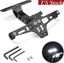 Motorcycle Fender Eliminator Kit License Plate Holder Bracket W/ LED Tail Light