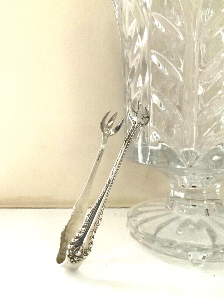 "Cubo de azúcar de plata esterlina vintage de Birks Silver Co. pinzas agarrador de garras - 4""" Foto 3 de 4