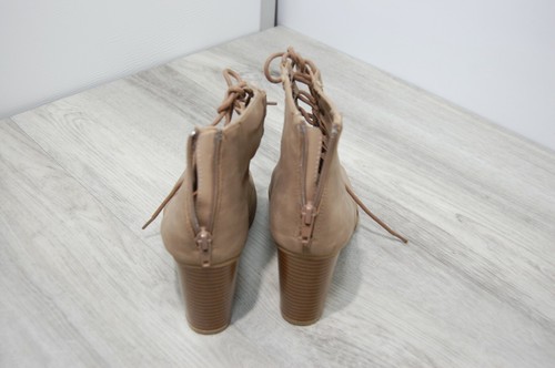 Para mujer Rampage talla 6 Visha con cordones desnudo tacón alto grueso usado - Imagen 4 de 12