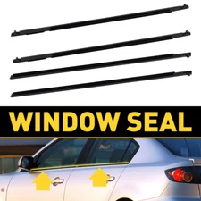 4Pcs Weatherstrips Window Trim Belt Outer Sealing Strips For Mazda 3 2004-2009