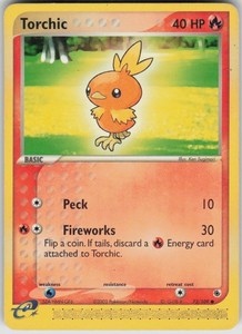 Torchic 73/109 EX Ruby & Sapphire Common Pokemon Card