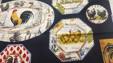 Vintage Fabric * Fowls Play * 100% cotton -  35" x 37" michael miller fabrics