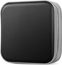 CD/DVD Case Wallet, 48 Capacity, Black, Plastic, Portable, Lightweight