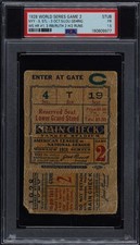 1928 WORLD SERIES GAME 2 TICKET🎟️LOU GEHRIG WS HR #1 (3RBI) BABE RUTH 2HITS PSA