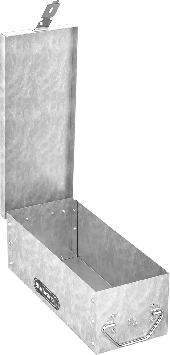 Secure Metal Lock Box with Folding Handle - Silver, Single Pack