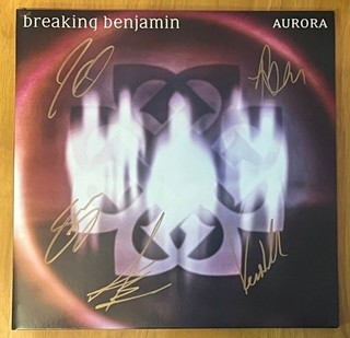 RaRe! BREAKING BENJAMIN “AURORA” Hand Signed Vinyl Album! Autographed!