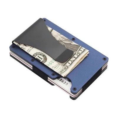 Minimalist RFID Wallet Men Women | Slim Card Holder Money Clip
