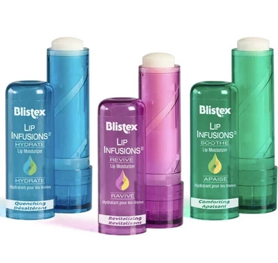 Blistex Lip Infusion Moisturising Balm Set of 3 x 3.8g | Hydrating Lip Care