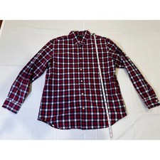 Banana Republic Soft Wash Plaid Button Down Shirt Men's XL Red Blue White
