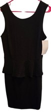Boston Proper Black Little Black Dress Peplum Dress size 14