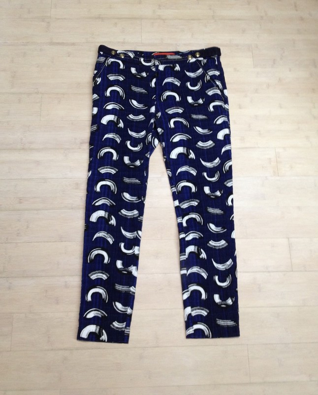 Cartonnier Anthropologie Charlie Trouser Pants Womens Navy Print Slim Ankle 2