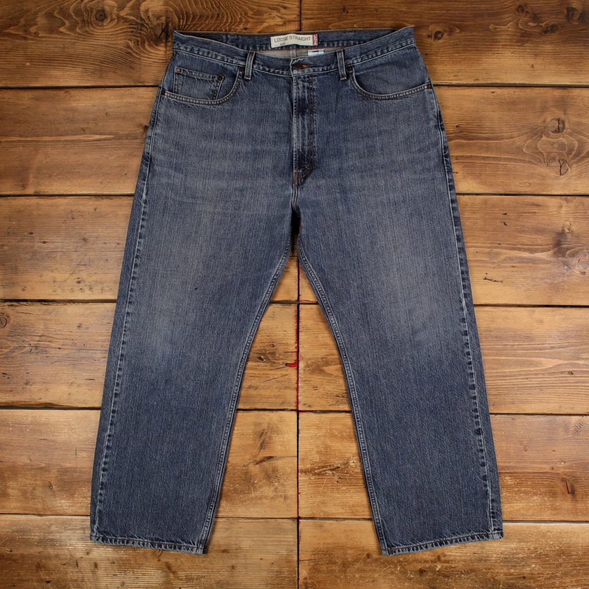 Jeans Levi's 569 Loose Straight - Taille Jeune 14 Slim - Bleu Denim - Occasion Très Bon État