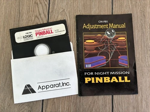 NIGHT MISSION PINBALL SubLogic Commodore 64 Floppy Disk Game -WORKS +Fast Ship!