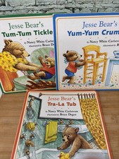 Jesse Bear's Tra-La Tub,Tum-Tum Tickle,Yum-Yum Crumble Board Books Lot Of 3 VGC