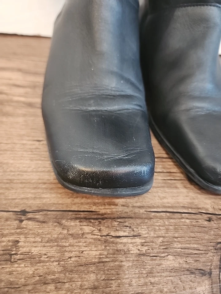 LifeStride Boots Womens Black 9 Leather Mid Calf Shoe Pull On Fashion 895L88 - Image 3 of 4