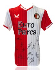 FEYENOORD SIGNED 23/24 HOME SQUAD SHIRT SLOT, GIMENEZ, STENGS (ACG CERT AG17630)