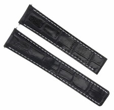18MM LEATHER WATCH BAND STRAP FOR BREITLING PILOT BENTLEY COLT 18/16MM BLACK
