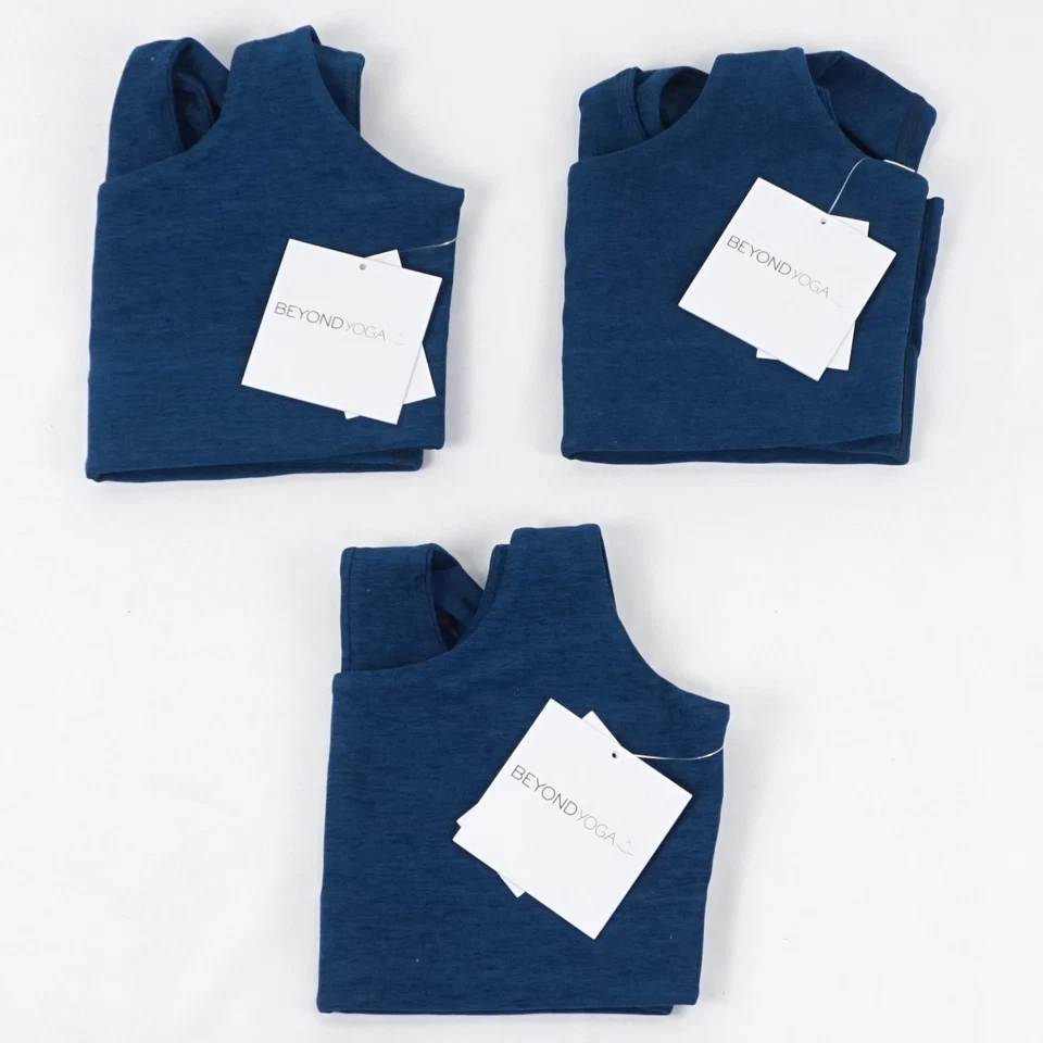 Sujetador Beyond Yoga Spacedye Simplicity Long Line en gema azul para mujer talla S lote de 3