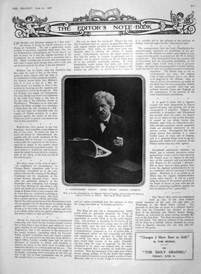 Original Old Antique Print 1907 Portrait Mark Twain Clemens Budgett Bays 20th