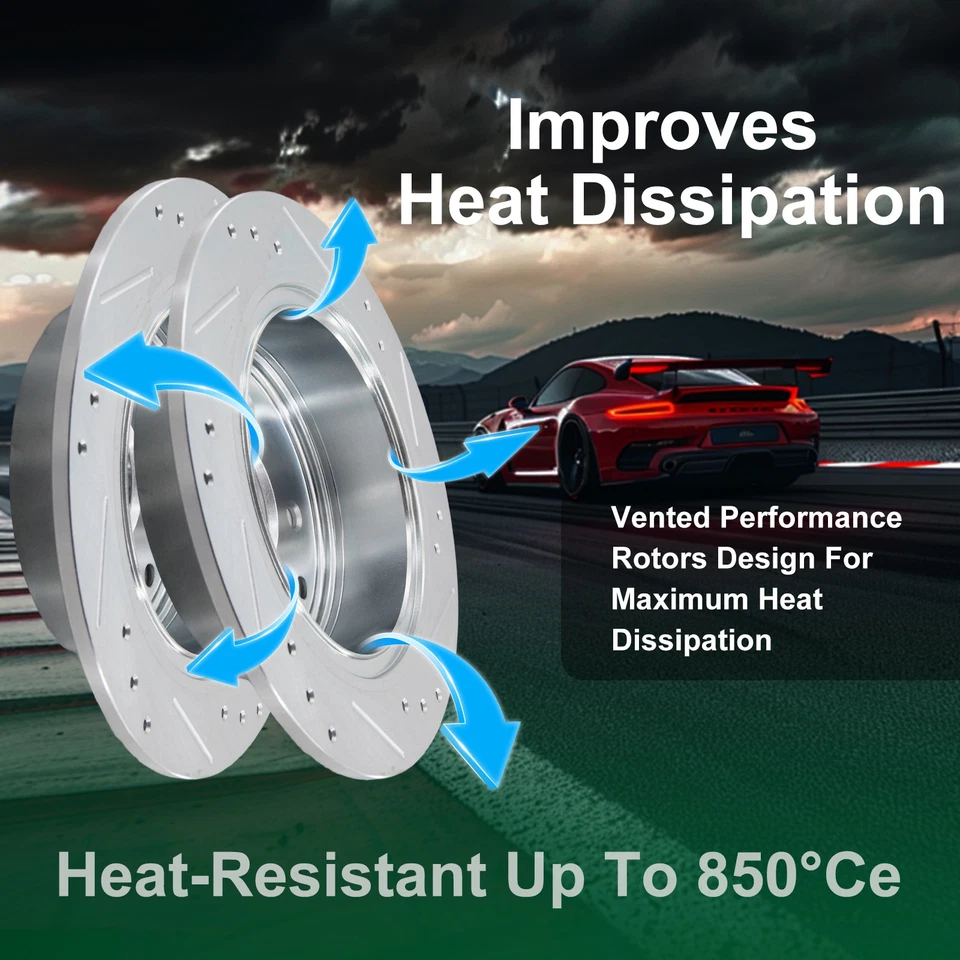 Front Rear Rotors Brakes Pads for 2007 - 2016 Chevy Traverse GMC Acadia Enclave Foto 4 de 4