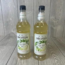 2x Monin Key Lime Pie Premium Flavored Syrups - 1 Liter Bottles for Coffee, Soda