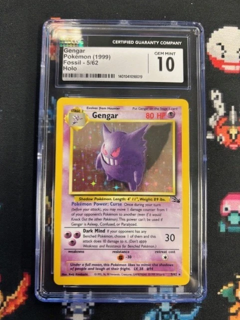 1999 Fossil Gengar Holo 5/62 CGC 10 GTC8019 TCGG