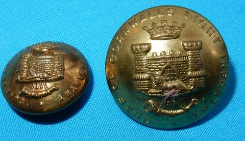 FINE WW1 ERA DUKE OF CORNWALLS LIGHT INFANTRY BRITISH MILITARY BUTTONS