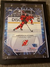 Luke Hughes 4/10 autograph 2024 Fanatics Under Wraps NHL Emanate Photo/Auto