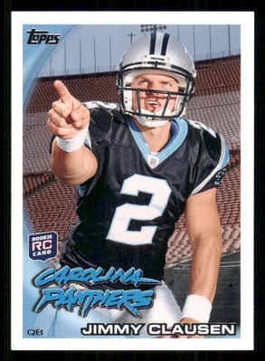 2010 Topps #221A Jimmy Clausen RC/Pointing his finger