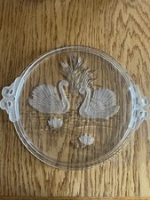 Mikasa Crystal Swan Cake Plate In Original Box P/O