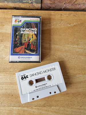 Dancing Monster Videospiel (Commodore 64 / 128 Kassette) Vintage OVP