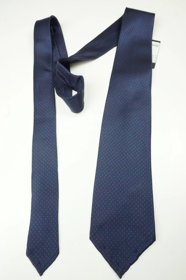 Cesare Attolini темно-синий медный полкадот 100% шелк легкий галстук совершенно новый - Изображение 2 из 4