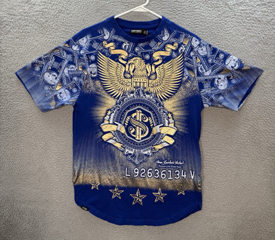 Contender Shirt Adult XL Blue Affliction Style Streetwear AOP Grunge Skater Y2K