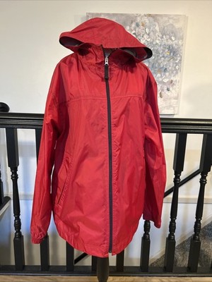 Men's red Gap hooded windbreaker jacket size L full zip