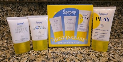Supergoop! SPF Starter Kit Best In Class Play, Matte &  Unseen Sunscreen Minis 