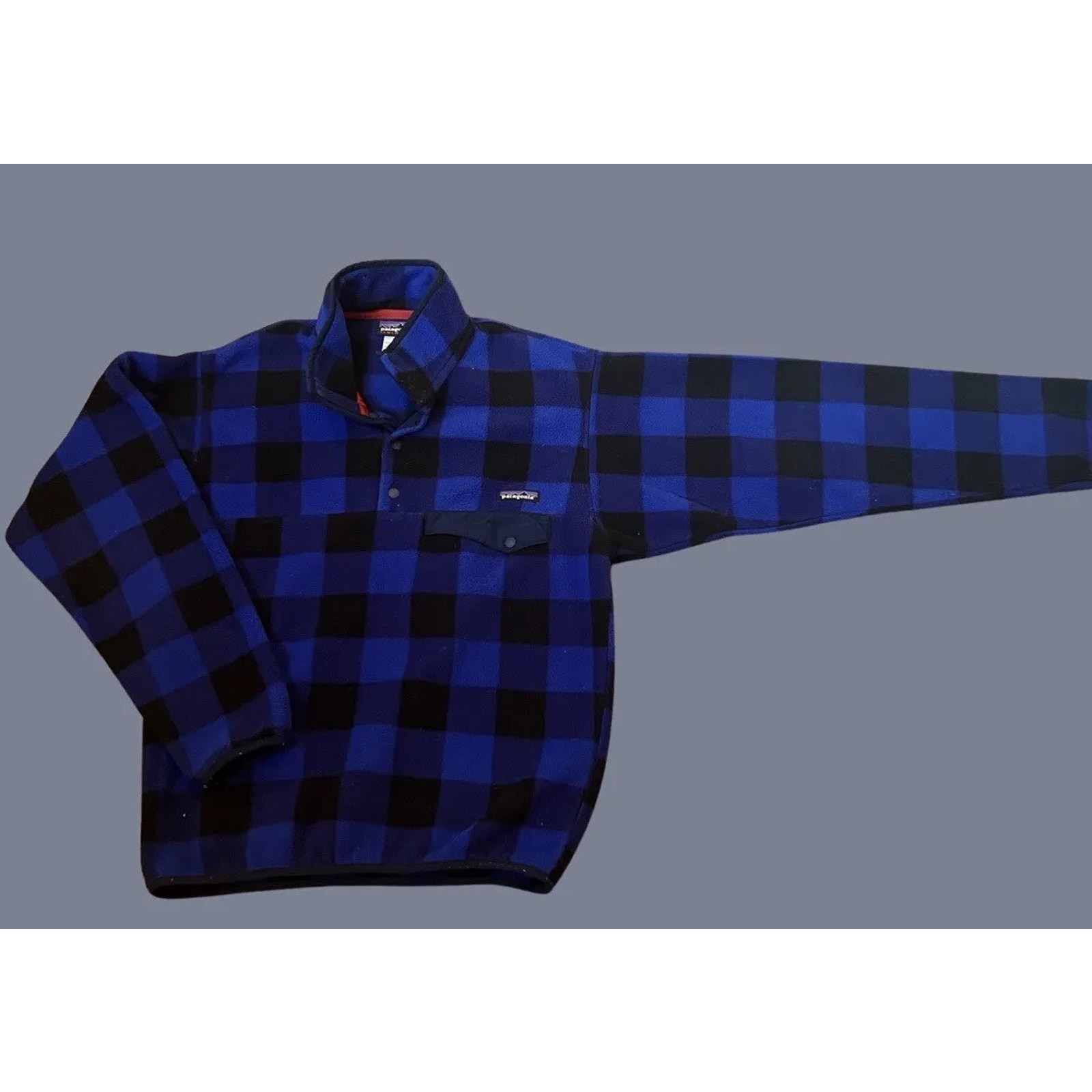 PATAGONIA Synchilla Snap T Pullover Over Fleece Jacket, Plaid| Men’s Size: S image 2