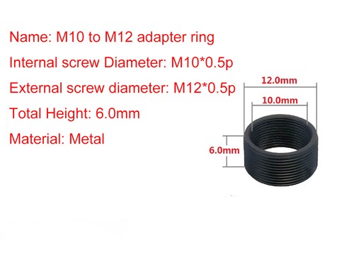 2pcs Industry Camera Thread Adapter Ring M7/M9/M10 to M12 to 14mm Mount Metal - Picture 2 of 11