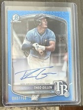 2025 Bowman Chrome Mojo Autograph Theo Gillen Blue Refractor Rays /150 BMA-TG