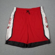 Miami Heat Shorts Men XL Red White Unk NBA Authentic Mesh Dazzle Baggy Stretch