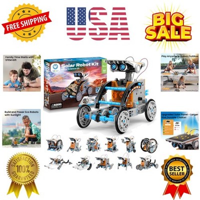 12-in-1 Solar Robot Building Kit STEM Gift for Boys Aged 8-13, DIY Science Ed...