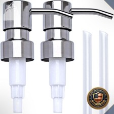Soap Dispenser Pump Replacement 28/400 Neck Chrome Stainless Steel 2-Pack