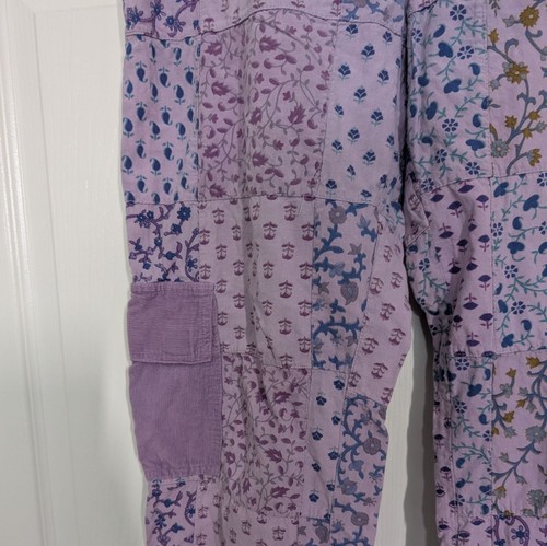 Blue Sky Floral Pants Womens Size Small Purple Boho Drawstring Cargo Pockets - Picture 5 of 17