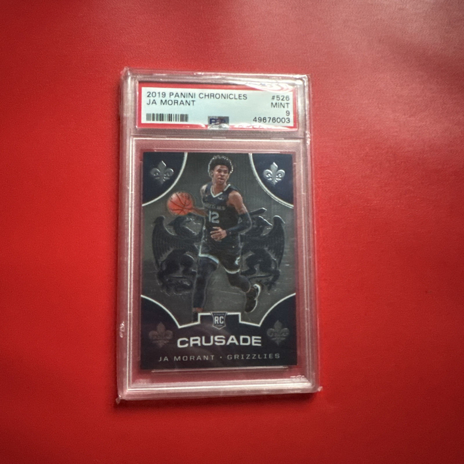2019 PANINI CHRONICLES CRUSADE JA MORANT #526 RC PSA 9 MINT ROOKIE