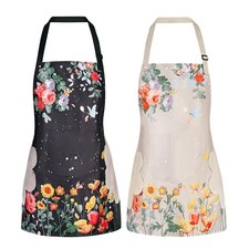 Floral Aprons with Pocket - Waterproof, Adjustable Cooking Gardening 2-Pack