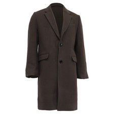 Ami Paris Single-Breasted Coat In Brown Virgin Wool Men Ochre Size 54