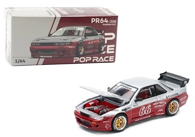 Pop Race 1:64 Nissan Silvia S13 Pandem #66 Moontech Red Diecast