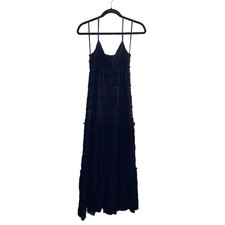Eliza J Navy Blue Lace Midi Dress Spaghetti Strap Stretch Empire Waist Women’s