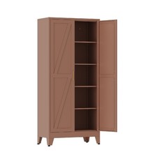 71 in Tall Metal Storage Cabinet Metal Cabinet with 4 Adjustable Shelves