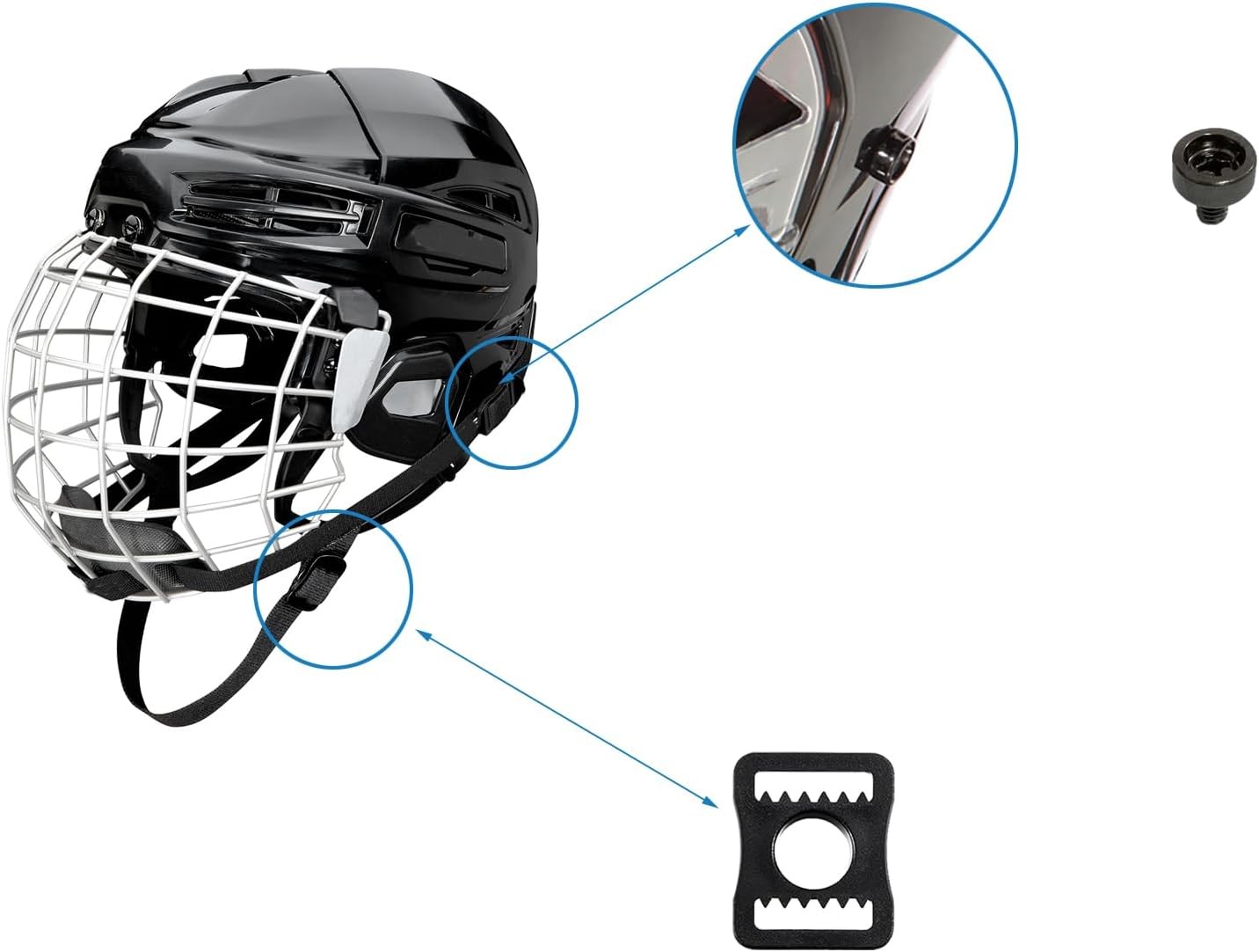 Universal Hockey Helmet Repair Kit, Ice Hockey Helmet Replacement Parts, Face Ma