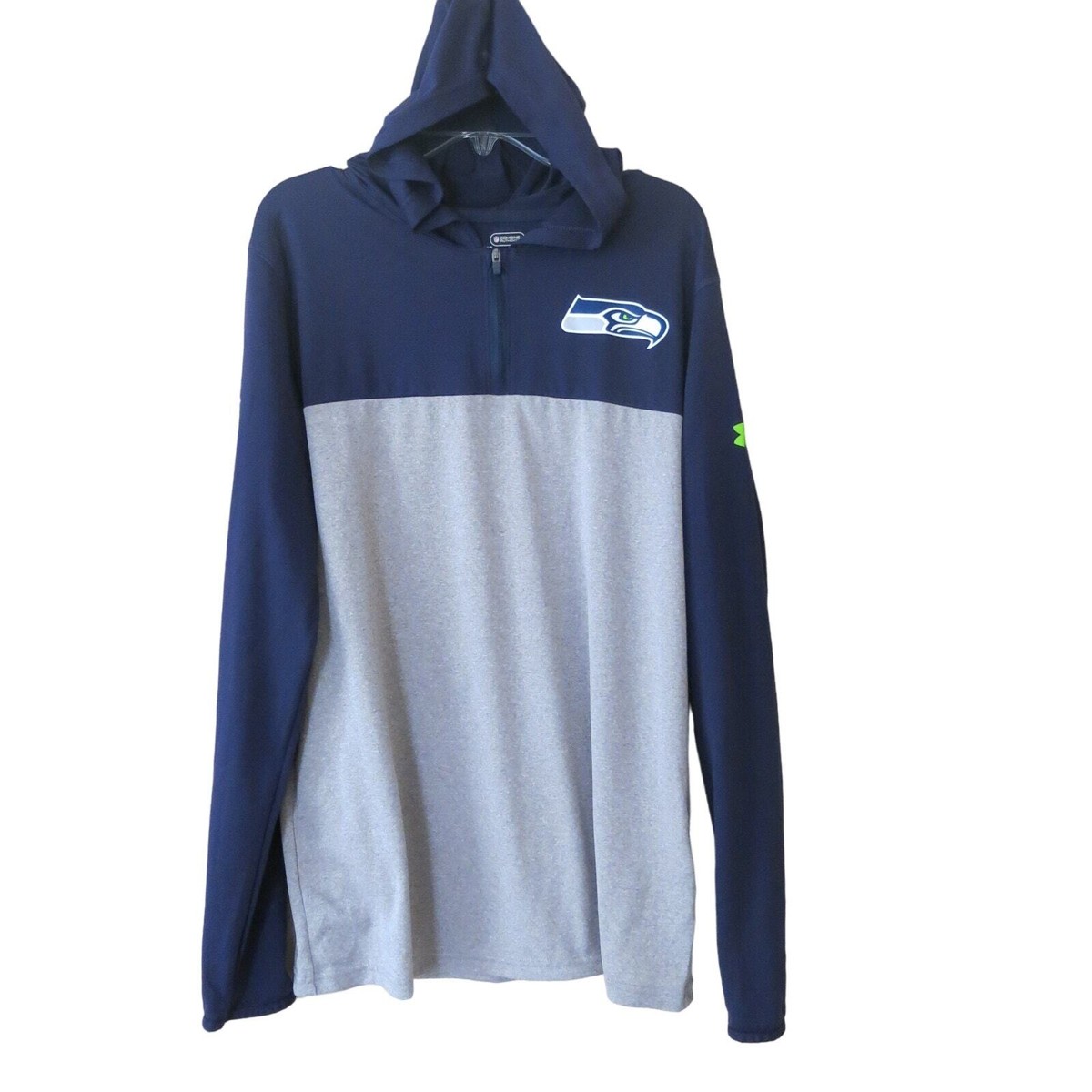 NFL COMBINE AUTHENTIC Seattle Seahawks Hoodie Youth XL 1/4 Zip Blue Football